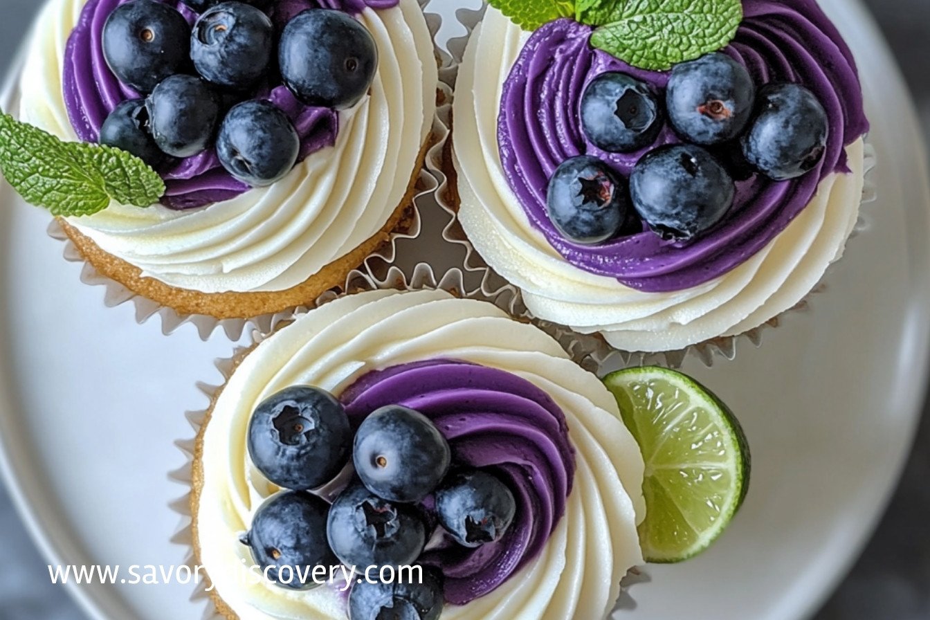 Blueberry Lime Cheesecake Cupcakes