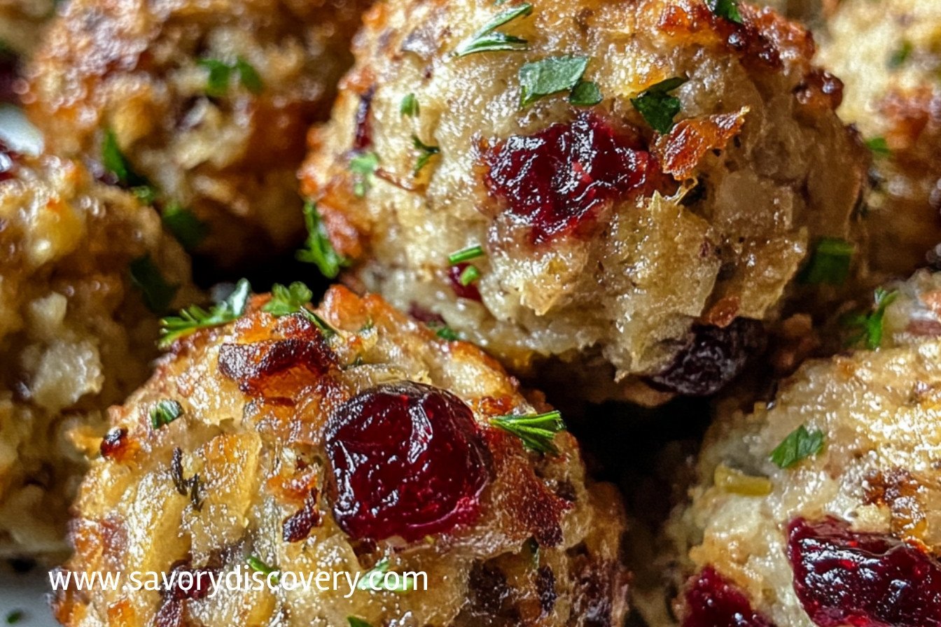 Cranberry Turkey Stuffing Balls