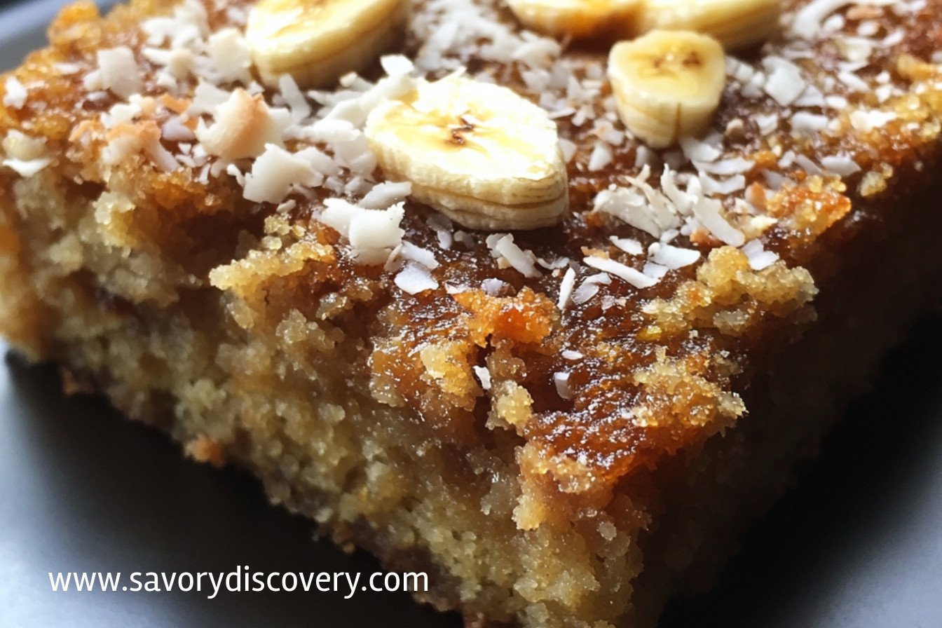 Eggless Banana Coconut Cake