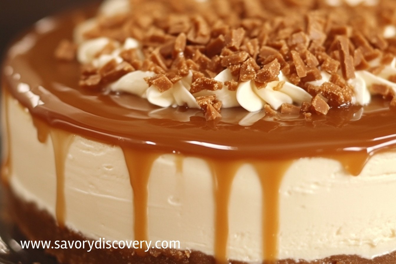 Toffee Caramel No-Bake Cheesecake
